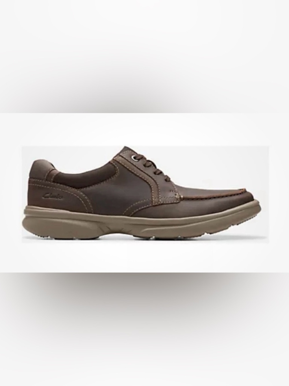 Clarks Brown Leather Lace-Up Derby Shoes